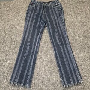 Vintage‎ Y2K Fubu Collection Woman's Denim Stripe Jeans Rare Size 12